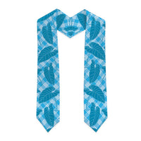 Blue Hawaii Kalo Palaka Motifs Graduation Stole Hawaiian Taro Leaves Elegant Vibes LT14 - Polynesian Pride