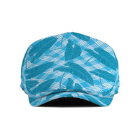 Blue Hawaii Kalo Palaka Motifs Jeff Hat Hawaiian Taro Leaves Elegant Vibes LT14 Blue - Polynesian Pride