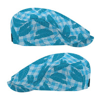 Blue Hawaii Kalo Palaka Motifs Jeff Hat Hawaiian Taro Leaves Elegant Vibes LT14 - Polynesian Pride