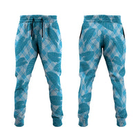 Blue Hawaii Kalo Palaka Motifs Jogger Pants Hawaiian Taro Leaves Elegant Vibes LT14 Blue - Polynesian Pride