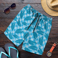 Blue Hawaii Kalo Palaka Motifs Shorts for Men Hawaiian Taro Leaves Elegant Vibes LT14 Blue - Polynesian Pride