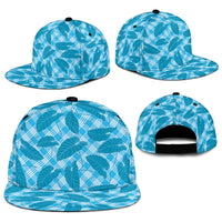 Blue Hawaii Kalo Palaka Motifs Snapback Cap Hawaiian Taro Leaves Elegant Vibes LT14 - Polynesian Pride