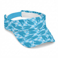 Blue Hawaii Kalo Palaka Motifs Sun Visor Cap Hawaiian Taro Leaves Elegant Vibes LT14 Universal Fit Blue - Polynesian Pride