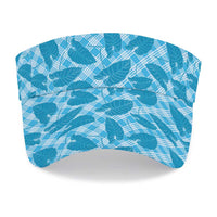 Blue Hawaii Kalo Palaka Motifs Sun Visor Cap Hawaiian Taro Leaves Elegant Vibes LT14 - Polynesian Pride