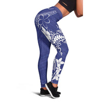 Blue Hawaii Leggings Hammerhead Shark Tattoo Curve Polynesian - Polynesian Pride