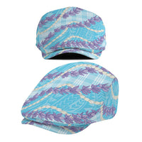 Blue Hawaii Palaka Honohono Pikake Jeff Hat Hawaiian Orchid Lei Polynesian Pattern - Polynesian Pride