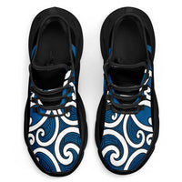 Blue Maori Koru New Zealand Clunky Sneakers LT14 - Polynesian Pride