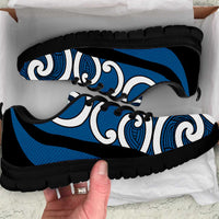 Blue Maori Koru New Zealand Sneakers LT14 Blue - Polynesian Pride