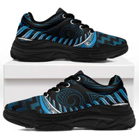 Blue Matariki New Zealand Chunky Sneakers Maori Poutama Galaxy Vibes LT14 Blue - Polynesian Pride