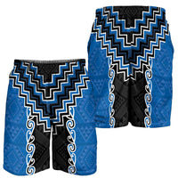 Blue Niho Taniwha Mix Poutama Shorts for Men Unique Taniko Aotearoa LT01 - Polynesian Pride
