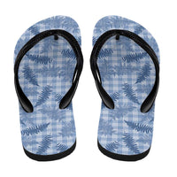 Blue Palaka Hawaii Palapalai Flip Flops Hawaiian Fern LT14 - Polynesian Pride
