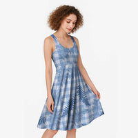 Blue Palaka Hawaii Palapalai Midi Dress Hawaiian Fern