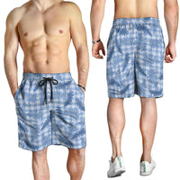 Blue Palaka Hawaii Palapalai Shorts for Men Hawaiian Fern LT14 - Polynesian Pride