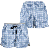 Blue Palaka Hawaii Palapalai Shorts for Women Hawaiian Fern LT14 - Polynesian Pride