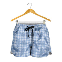 Blue Palaka Hawaii Palapalai Shorts for Women Hawaiian Fern LT14 - Polynesian Pride