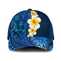 Blue Polynesia Classic Cap Plumeria Tropical Leaves With Galaxy Polynesian Art LT14 Universal Fit Blue - Polynesian Pride