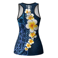 Blue Polynesia Hollow Tank Top Plumeria Tropical Leaves Galaxy Polynesian Art LT14 - Polynesian Pride