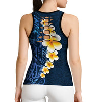 Blue Polynesia Hollow Tank Top Plumeria Tropical Leaves Galaxy Polynesian Art LT14 - Polynesian Pride