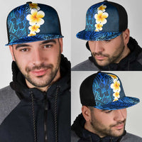 Blue Polynesia Mesh Trucker Cap Plumeria Tropical Leaves With Galaxy Polynesian Art LT14 - Polynesian Pride