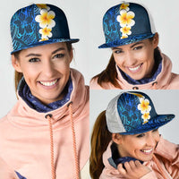 Blue Polynesia Mesh Trucker Cap Plumeria Tropical Leaves With Galaxy Polynesian Art LT14 - Polynesian Pride