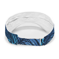 Blue Polynesia Sun Visor Cap Plumeria Tropical Leaves With Galaxy Polynesian Art LT14 - Polynesian Pride