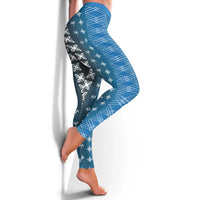 Blue Samoa Malu Tattoo Inspired Leggings LT05 - Polynesian Pride
