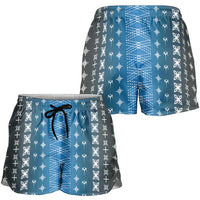 Blue Samoa Malu Tattoo Inspired Shorts for Women LT05 - Polynesian Pride