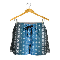 Blue Samoa Malu Tattoo Inspired Shorts for Women LT05 - Polynesian Pride