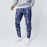 Blue Samoa Manuia Le Kerisimasi Jogger Pants Pacific Patchwork Xmas Vibes LT9 - Polynesian Pride