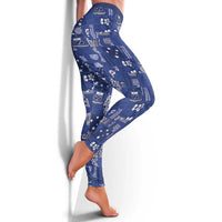 Blue Samoa Manuia Le Kerisimasi Leggings Pacific Patchwork Xmas Vibes LT9 - Polynesian Pride