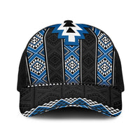 Blue Taniko Aotearoa Baseball Net Cap Niho Taniwha Mix Poutama LT14 One Size Black Blue - Polynesian Pride