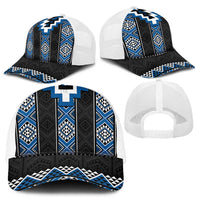 Blue Taniko Aotearoa Baseball Net Cap Niho Taniwha Mix Poutama - Polynesian Pride