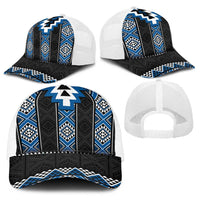 Blue Taniko Aotearoa Baseball Net Cap Niho Taniwha Mix Poutama LT14 - Polynesian Pride