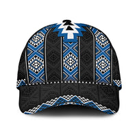 Blue Taniko Aotearoa Classic Cap Niho Taniwha Mix Poutama LT14 Universal Fit Blue - Polynesian Pride