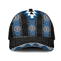 Blue Taniko Aotearoa Mesh Trucker Cap Niho Taniwha Mix Poutama LT14 One Size Black Blue - Polynesian Pride