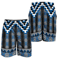 Blue Taniko Aotearoa Shorts for Men Niho Taniwha Mix Poutama LT14 - Polynesian Pride