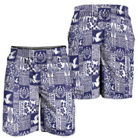 Blue Tonga Kilisimasi Fiefia Shorts for Men Pacific Patchwork Xmas Vibes LT9 - Polynesian Pride