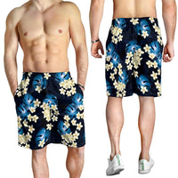 Blue Tropical Hawaii Shorts for Men Seamless Monstera Plumeria Hawaiian Pattern LT14 - Polynesian Pride