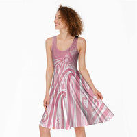 Breast Cancer Awareness Maori Midi Dress Kia Kaha Kia Maia Kia Manawanui - Polynesian Pride