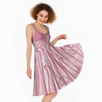 Breast Cancer Awareness Maori Midi Dress Kia Kaha Kia Maia Kia Manawanui - Polynesian Pride