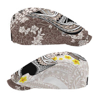 Brown and White Hawaii Shark Tattoo Jeff Hat Puakenikeni Lei Plumeria Polynesian Pattern - Polynesian Pride