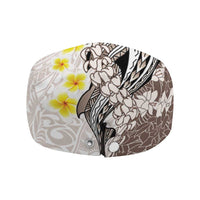 Brown and White Hawaii Shark Tattoo Jeff Hat Puakenikeni Lei Plumeria Polynesian Pattern - Polynesian Pride