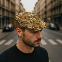 Brown Gold Monstera Jeff Hat Polynesian Tribal Pattern - Polynesian Pride