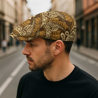 Brown Gold Monstera Jeff Hat Polynesian Tribal Pattern - Polynesian Pride