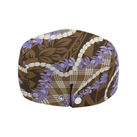 Brown Hawaii Palaka Honohono Pikake Jeff Hat Hawaiian Orchid Lei Polynesian Pattern - Polynesian Pride