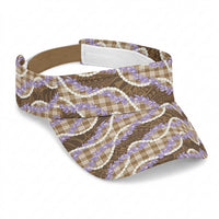 Brown Hawaii Palaka Honohono Pikake Sun Visor Cap Hawaiian Orchid Lei Polynesian Pattern LT14 Universal Fit Brown - Polynesian Pride
