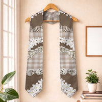 Brown Hawaii Tiare and Shell Lei Graduation Stole Hawaiian Palaka Luxury Vibes LT14 One Size Brown - Polynesian Pride