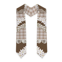 Brown Hawaii Tiare and Shell Lei Graduation Stole Hawaiian Palaka Luxury Vibes LT14 - Polynesian Pride