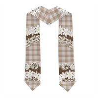 Brown Hawaii Tiare and Shell Lei Graduation Stole Hawaiian Palaka Luxury Vibes LT14 - Polynesian Pride