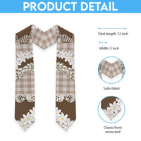 Brown Hawaii Tiare and Shell Lei Graduation Stole Hawaiian Palaka Luxury Vibes LT14 - Polynesian Pride